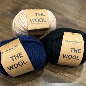 We Are Knitters Wool Yarn Set - Skylovers, Navy Blue, Black